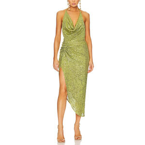 Itmfl 'Pauline' Green Halterneck Sequin Embellished Dress Size S